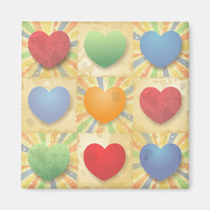 Hintergrund mit Herzen Magnet