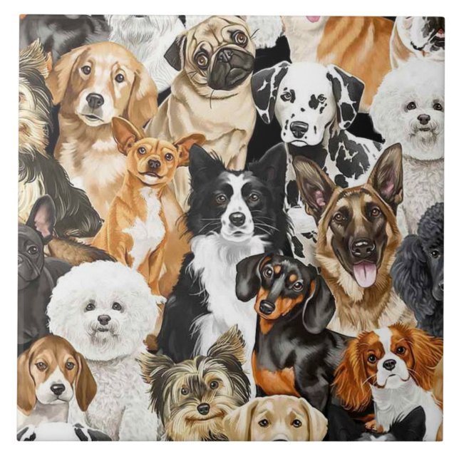 Hintergrund mit Hundearray Fliese (Vorderseite)