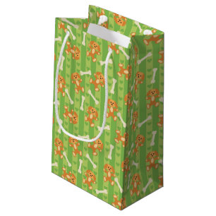 Hintergrund mit Hunden und den Knochen Kleine Geschenktüte