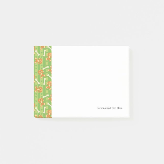 Hintergrund mit Hunden und den Knochen Post-it Klebezettel (Vorderseite)