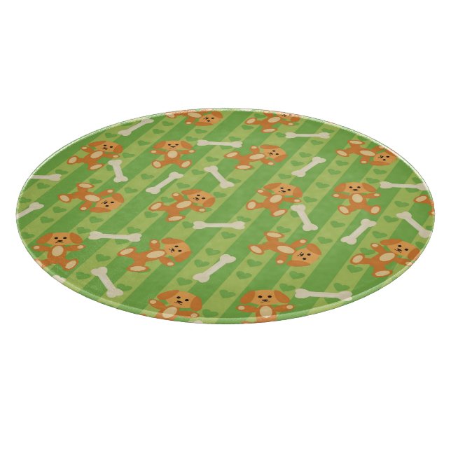 Hintergrund mit Hunden und den Knochen Schneidebrett (Ecke)