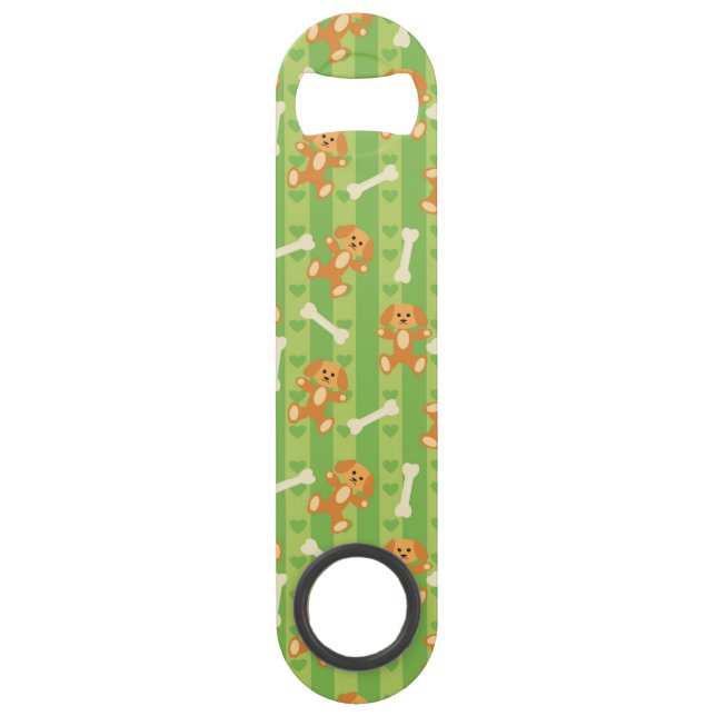 Hintergrund mit Hunden und den Knochen Speed Flaschenöffner (Vorderseite)