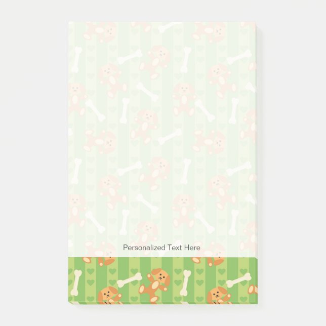 Hintergrund mit Hunden und Knochen Post-it Klebezettel (Vorderseite)