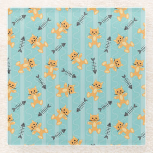 Hintergrund mit Katzen Glasuntersetzer