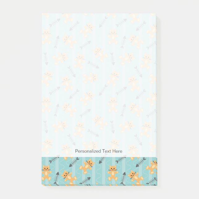 Hintergrund mit Katzen Post-it Klebezettel (Vorderseite)