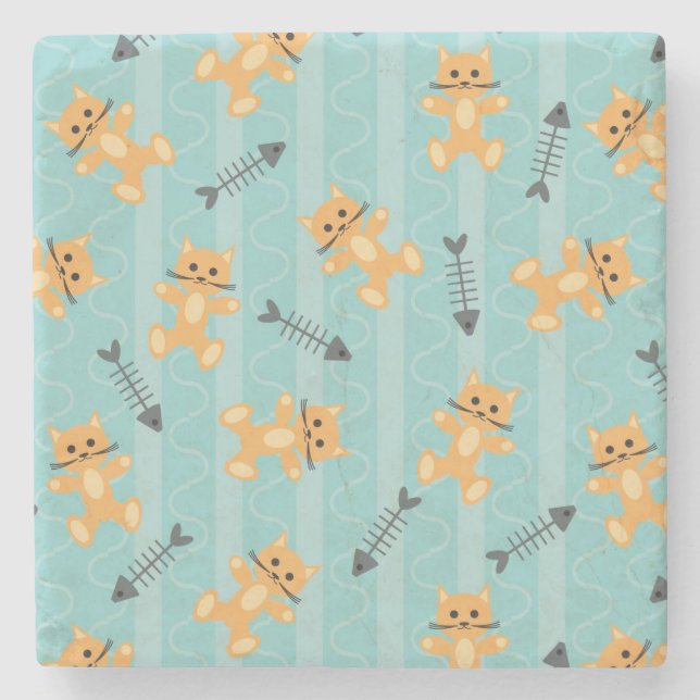 Hintergrund mit Katzen Steinuntersetzer (Vorderseite)