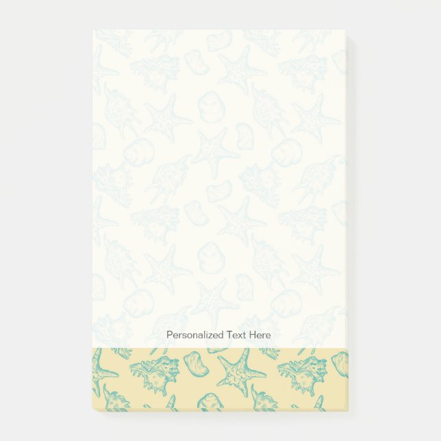 Hintergrund mit Muscheln. Handzeichnung 2 Post-it Klebezettel (Vorderseite)