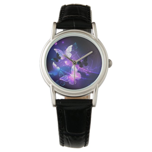 Hintergrund mit Nachtschmetterlingen Armbanduhr (Vorderseite)