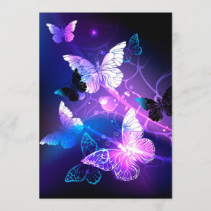 Hintergrund mit Nachtschmetterlingen Einladung