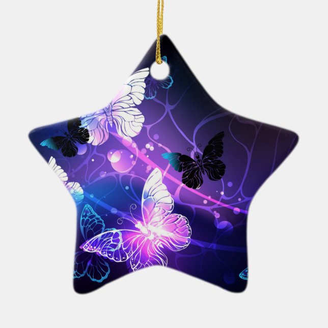 Hintergrund mit Nachtschmetterlingen Keramik Ornament (Vorne)