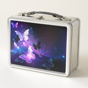 Hintergrund mit Nachtschmetterlingen Metall Brotdose