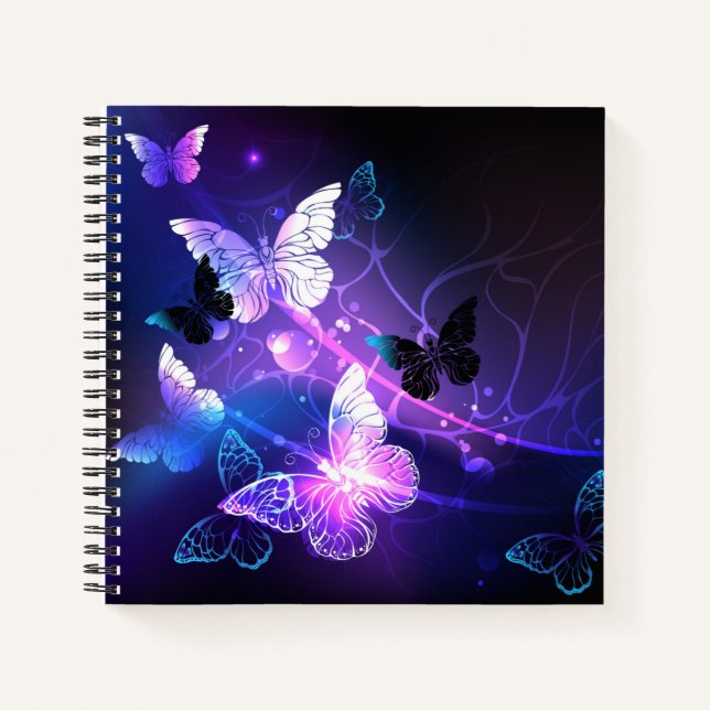 Hintergrund mit Nachtschmetterlingen Notizbuch (Vorderseite)