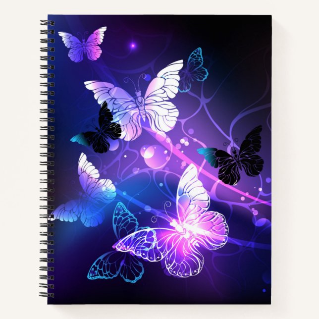 Hintergrund mit Nachtschmetterlingen Notizbuch (Vorderseite)