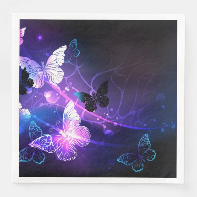 Hintergrund mit Nachtschmetterlingen Serviette (Vorderseite)