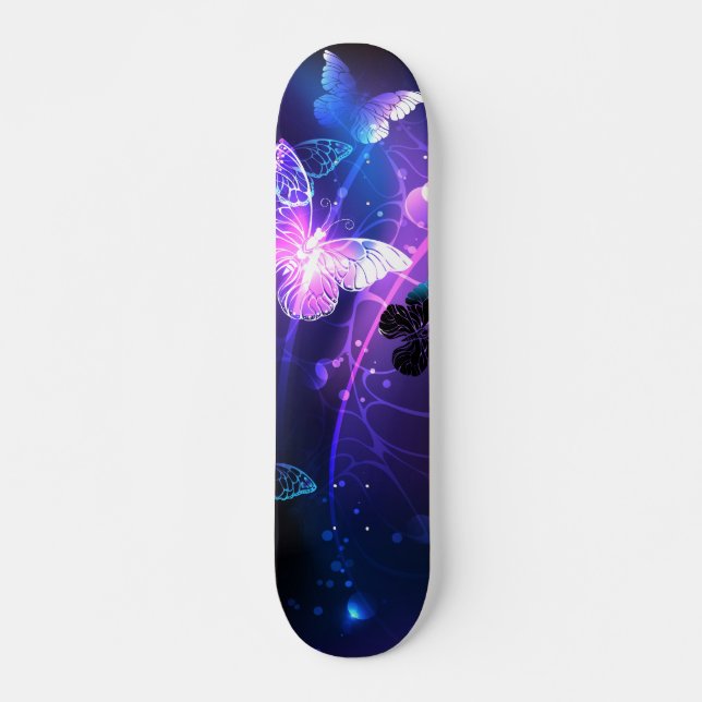 Hintergrund mit Nachtschmetterlingen Skateboard (Vorne)