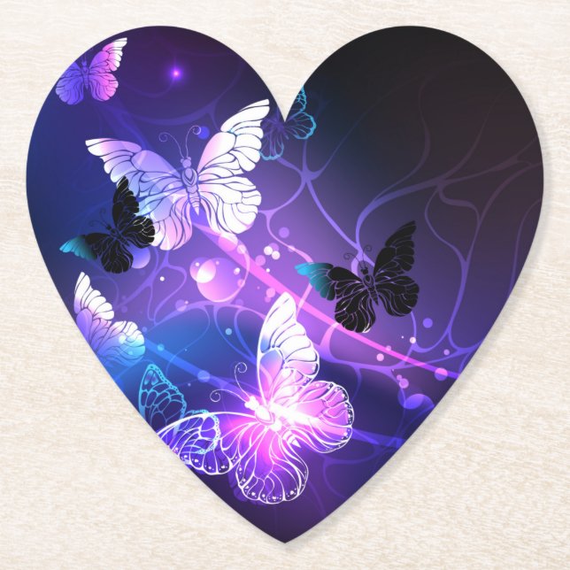 Hintergrund mit Nachtschmetterlingen Untersetzer (Vorderseite)