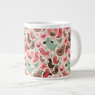 Hintergrund mit niedlichen Vögeln Jumbo-Tasse
