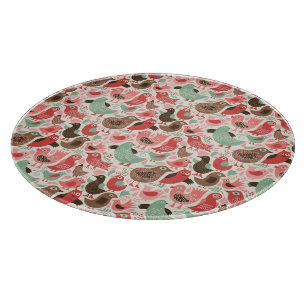 Hintergrund mit niedlichen Vögeln Schneidebrett