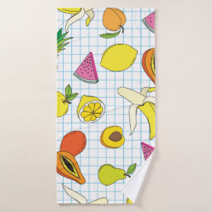 Hintergrund mit saftigen Früchten. Nahtlose Frucht Badehandtuch