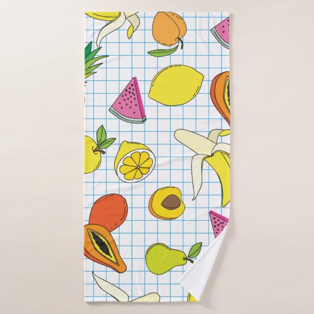 Hintergrund mit saftigen Früchten. Nahtlose Frucht Badehandtuch (Badehandtuch)