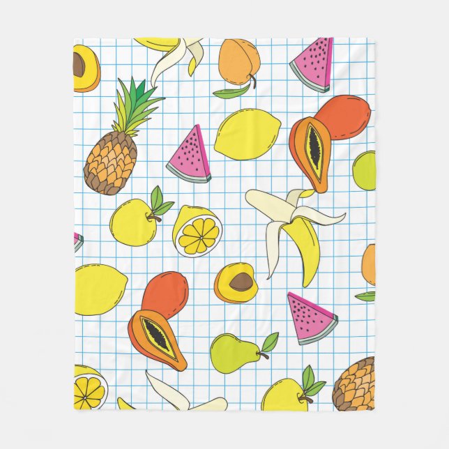 Hintergrund mit saftigen Früchten. Nahtlose Frucht Fleecedecke (Vorderseite)