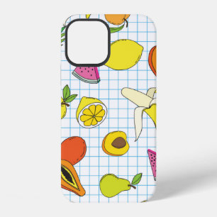 Hintergrund mit saftigen Früchten. Nahtloses Fruch iPhone 12 Hülle