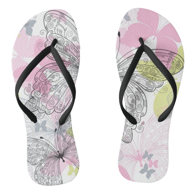 Hintergrund mit Schmetterling Flip Flops (Fußbett)