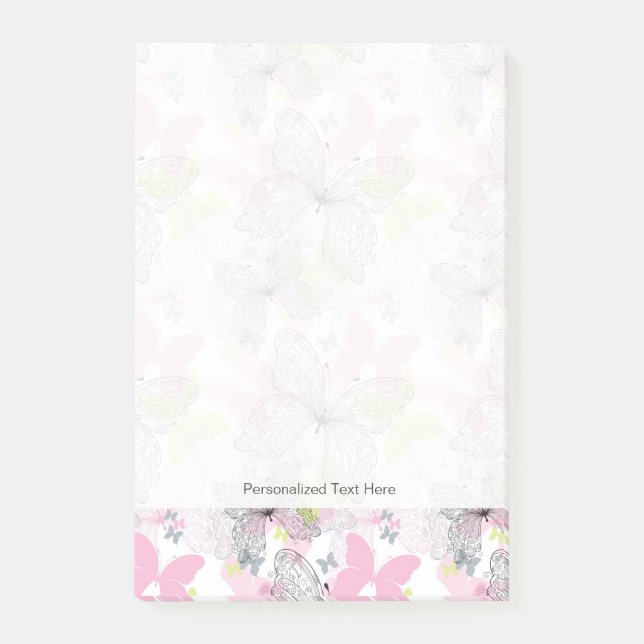 Hintergrund mit Schmetterling Post-it Klebezettel (Vorderseite)