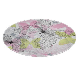 Hintergrund mit Schmetterling Schneidebrett