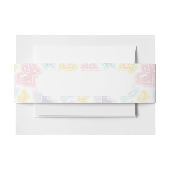 Hintergrund mit Schmetterlingen im Aquarell Einladungsbanderole (Vorderseite Beispiel)