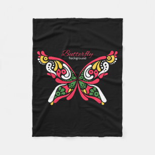 Hintergrund mit schönem Schmetterling. Tätowierung Fleecedecke