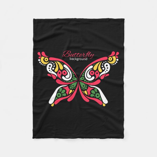 Hintergrund mit schönem Schmetterling. Tätowierung Fleecedecke (Vorderseite)