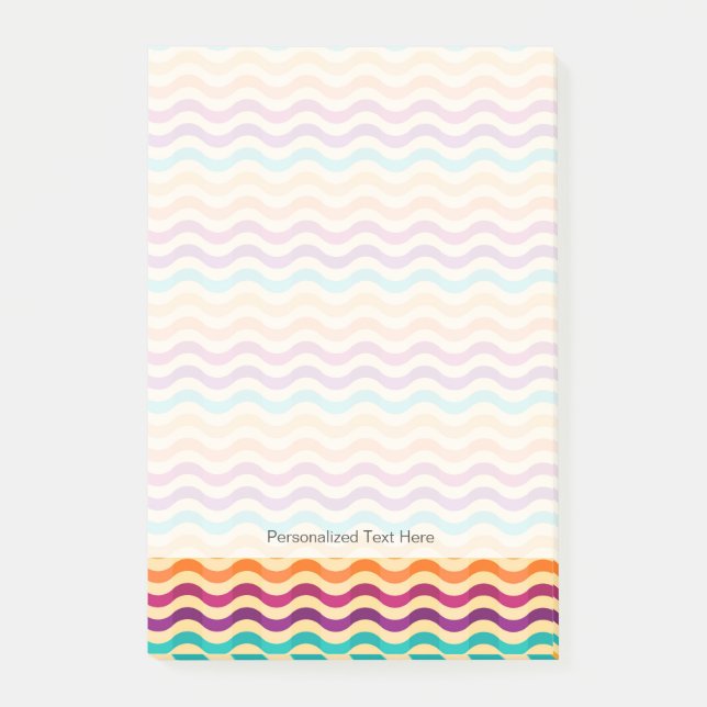 Hintergrund mit Streifen in Retro 2 Post-it Klebezettel (Vorderseite)