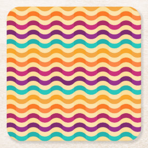 Hintergrund mit Streifen in Retro 2 Rechteckiger Pappuntersetzer