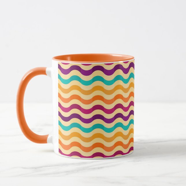 Hintergrund mit Streifen in Retro 2 Tasse (Links)