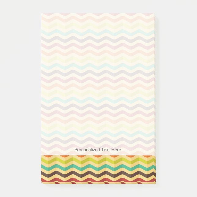 Hintergrund mit Streifen in Retro 4 Post-it Klebezettel (Vorderseite)