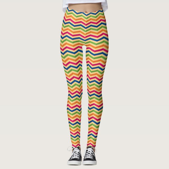 Hintergrund mit Streifen in Retro Leggings (Vorderseite)