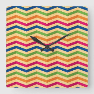 Hintergrund mit Streifen in Retro Quadratische Wanduhr