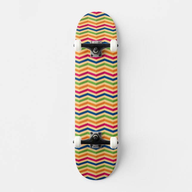 Hintergrund mit Streifen in Retro Skateboard (Vorderseite)