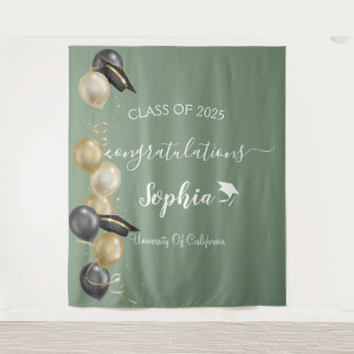Hintergrund moderner Script Graduation Party | Abs Wandteppich