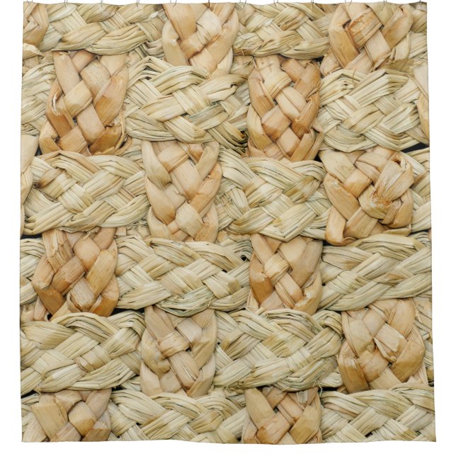 Hintergrund natürlicher Strohtextur Duschvorhang (Vorderseite)