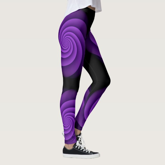 Hintergrund Power Spiralviolett Leggings (Rechts)