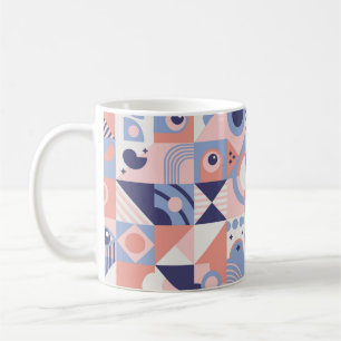 Hintergrund quadratischer geometrischer Formen. Ä Kaffeetasse