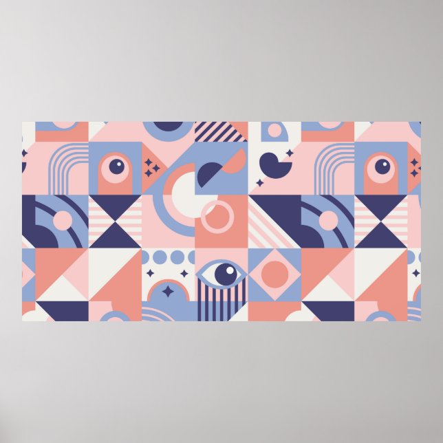 Hintergrund quadratischer geometrischer Formen. Äs Poster (Vorne)