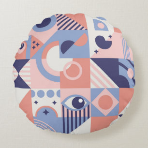 Hintergrund quadratischer geometrischer Formen. Äs Rundes Kissen