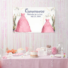 Hintergrund Quinceanera Rosa Kleid Banner
