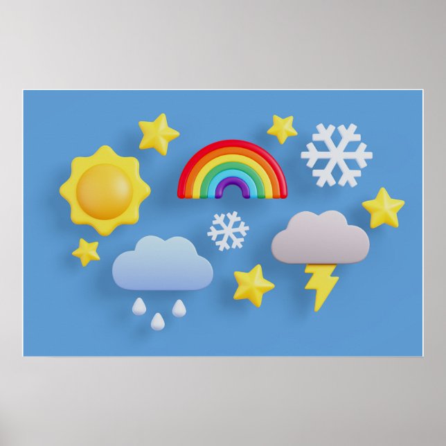 Hintergrund Rainbow Happy Birthday Poster (Vorne)