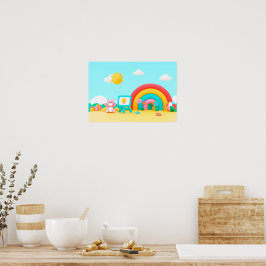 Hintergrund Rainbow Happy Birthday Poster