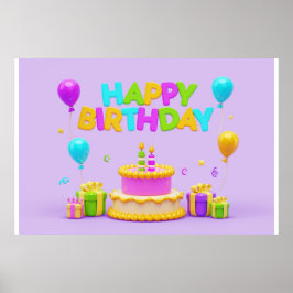 Hintergrund Rainbow Happy Birthday Poster