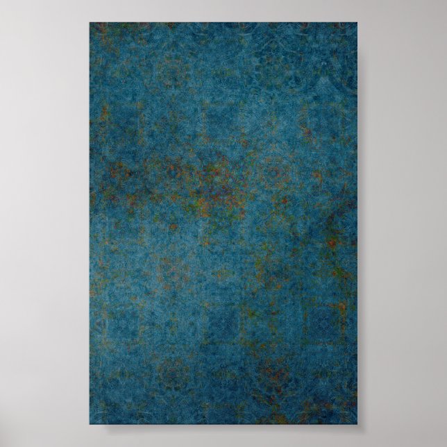 Hintergrund robuster Flecken mit blauem Muster Poster (Vorne)